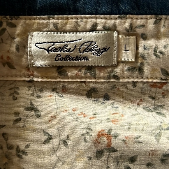 Tasha Polizzi Womens Cotton Denim Shirt with Multicolor Embroidery Size Large - Picture 7 of 9